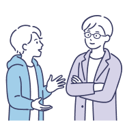 先輩に相談している学生のイラスト
